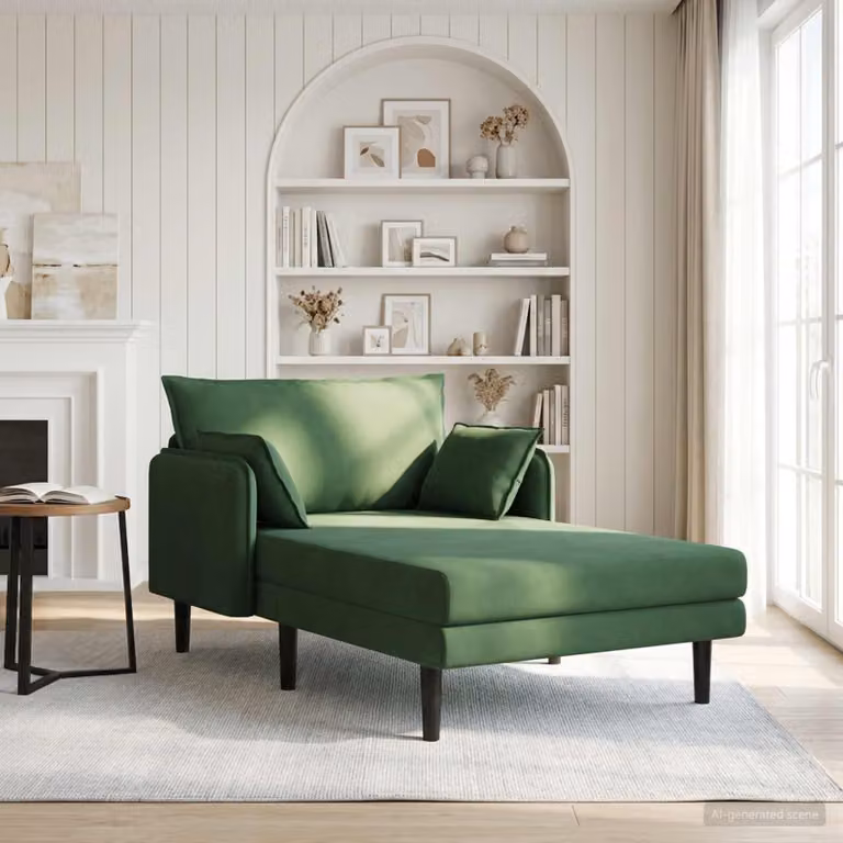 vidaXL Chaise longue oversize moderna in velluto a coste verde, L: 173 cm, P: 114 cm, H: 86 cm