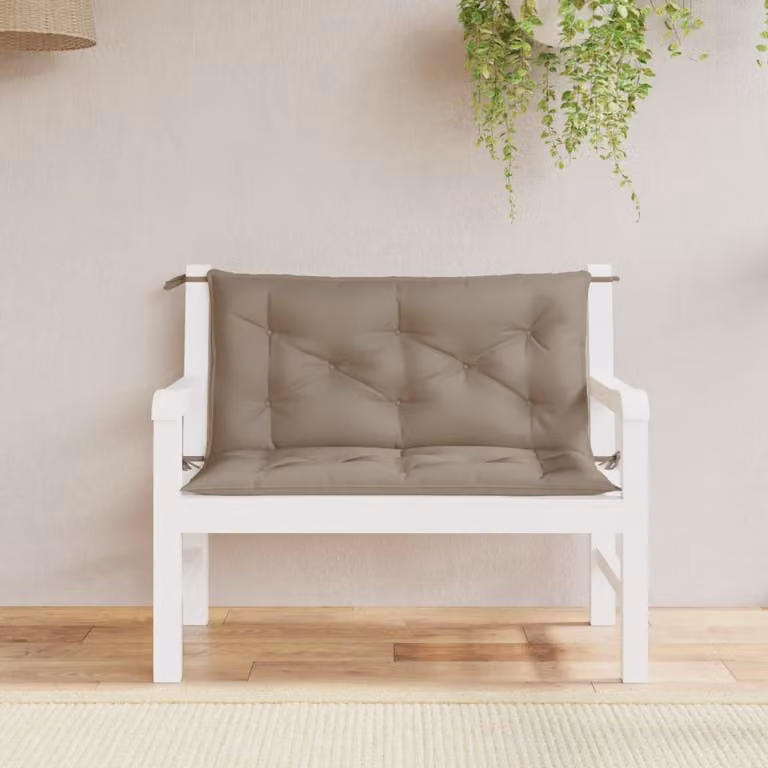 Set di 2 cuscini per panca da giardino vidaXL in tessuto Oxford impermeabile e traspirante, colore grigio tortora, L 100 cm x P 50 cm x H 7 cm