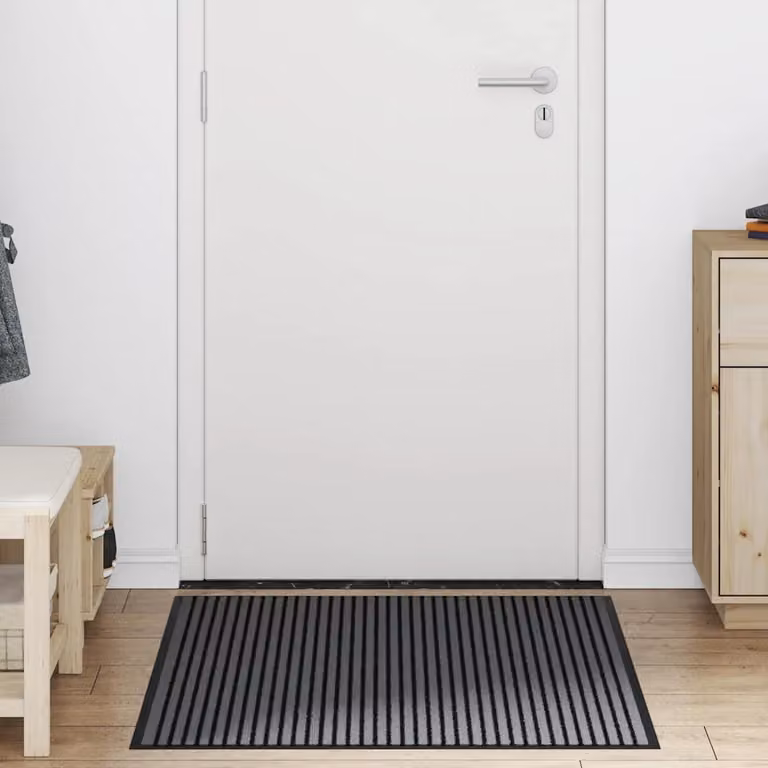 Tappetino rettangolare antiscivolo vidaXL in polipropilene e PVC, colore nero, L: 120 cm, P: 80 cm