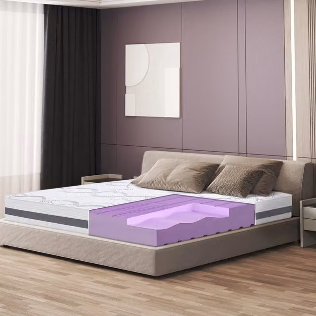 Materasso The White Stone una piazza e mezza con tecnologia gel e tessuto antibatterico bianco, H 25 cm, L 120 cm x P 170 cm