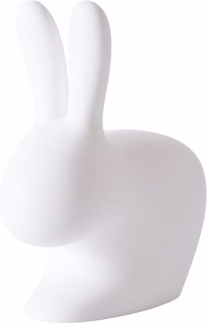 Sedia Rabbit Qeeboo in polietilene bianca per esterno e design