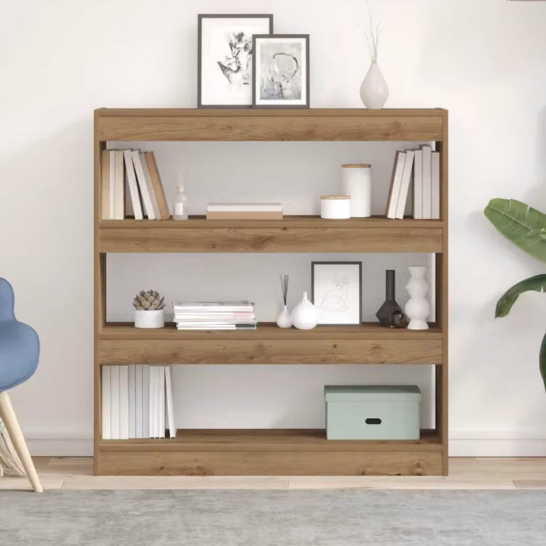 vidaXL Armadio per Libri Minimalista in Legno Marrone con 3 Livelli L: 100 cm, P: 30 cm, H: 103 cm