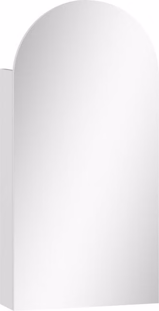 Pensile bagno HOMCOM moderno con specchio ad arco, ante in vetro e ripiani interni regolabili, bianco