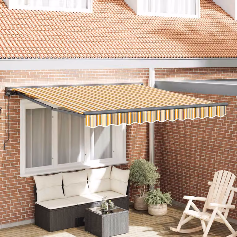 vidaXL Semi-cassonetto Giallo e Grigio in Poliestere con Struttura in Alluminio e Acciaio L: 300 cm