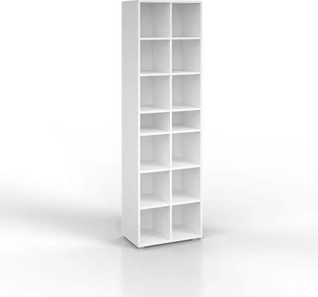 Scarpiera Vicco Paris Bianco con 22 scomparti L: 52.4 cm, P: 33.3 cm, H: 183.3 cm