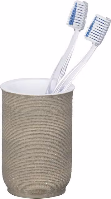 Bicchiere porta spazzolino Nebo Wenko marrone e grigio in plastica