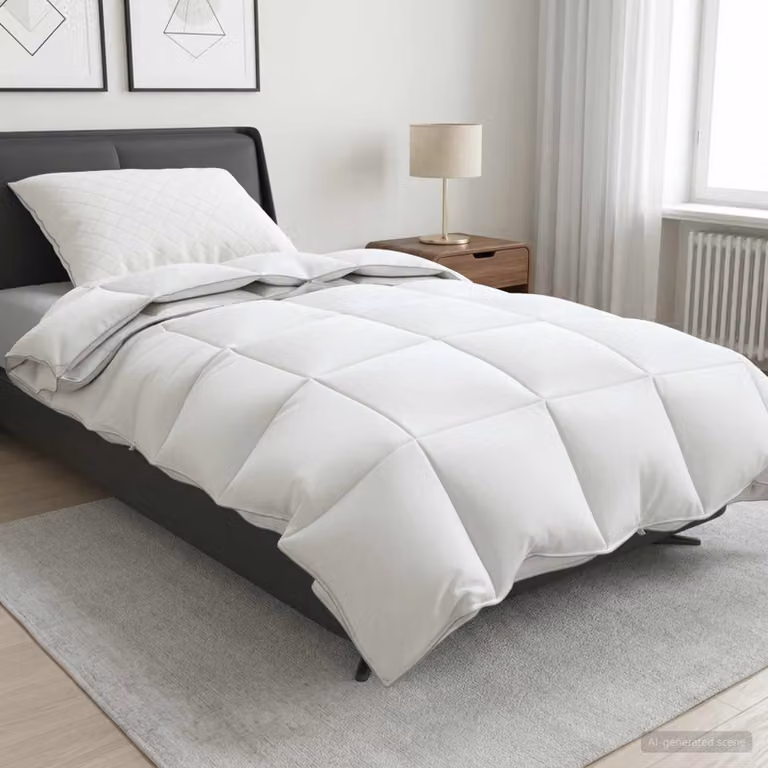 Set di 2 piumoni vidaXL FULDA in piume d'oca al 90%, bianchi, L 150 x P 200 cm