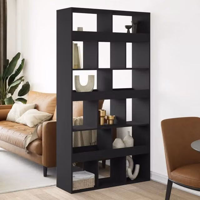 Divisorio per stanza vidaXL moderno in MDF nero L: 100 cm, P: 33 cm, H: 187,5 cm