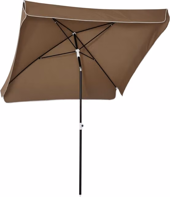 Ombrellone da esterno Outsunny con tettuccio quadrato regolabile e portatile, colore marrone, L: 198 cm