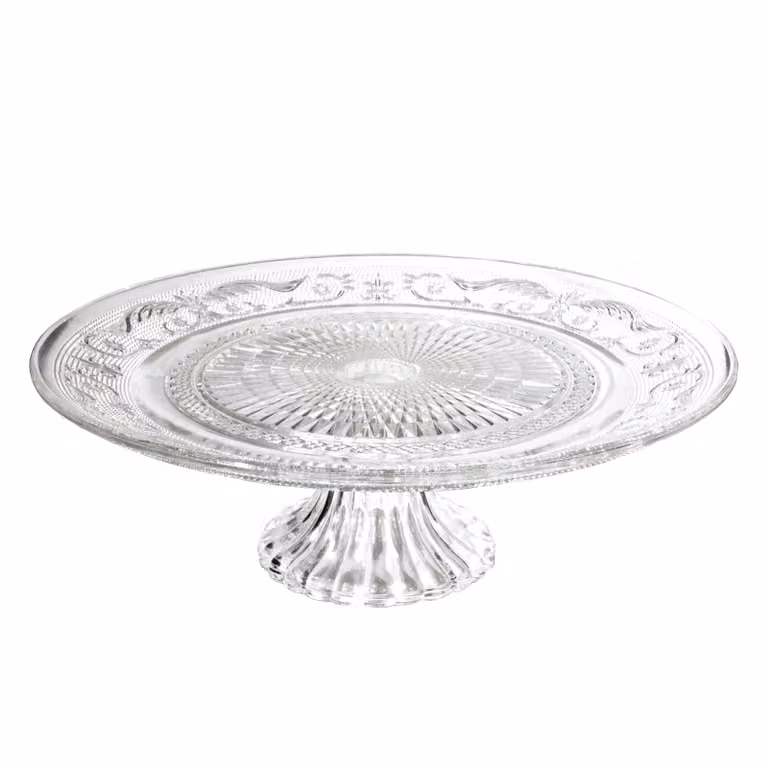 Alzata per dessert e patisserie Gusto Casa in vetro trasparente, Diametro: 29 cm, Altezza: 9,3 cm