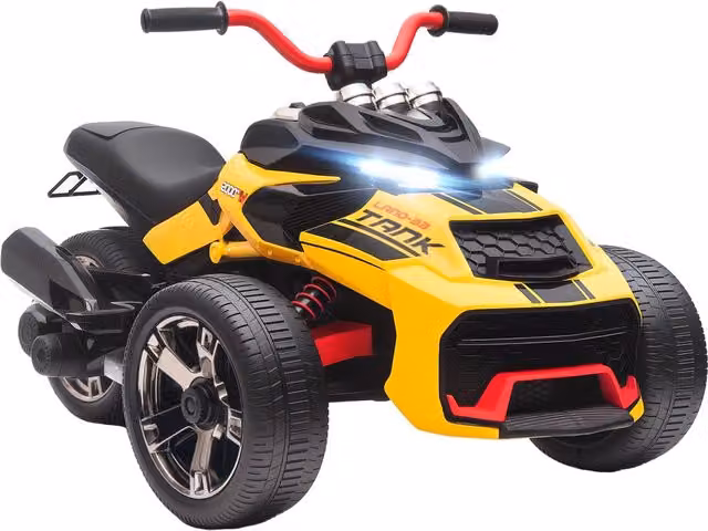 Triciclo Elettrico per Bambini XYLO Giallo con Retromarcia, Luci LED e MP3 per Età 3-8 Anni