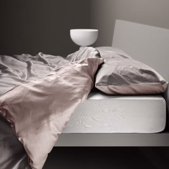 Copripiumino reversibile DaunenStep Oasi Kiss in cotone Mako Satin grigio con chiusura a zip