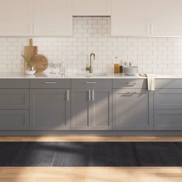 vidaXL Tappeto Rettangolare Moderno in Bambù Grigio, L: 80 cm, P: 500 cm