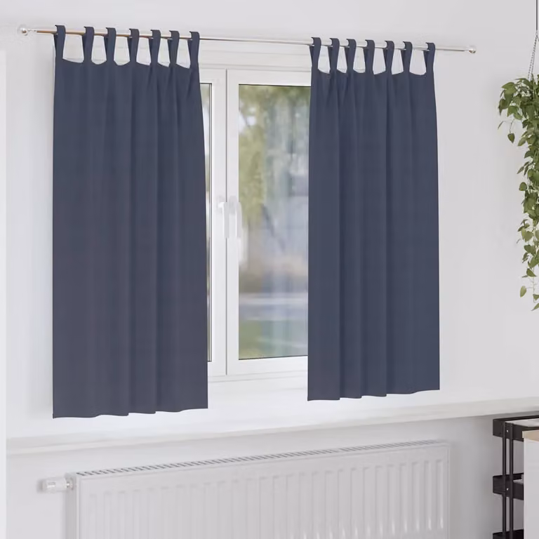 Set di 2 tende blackout vidaXL con anelli, colore antracite, L: 140 cm x H: 175 cm