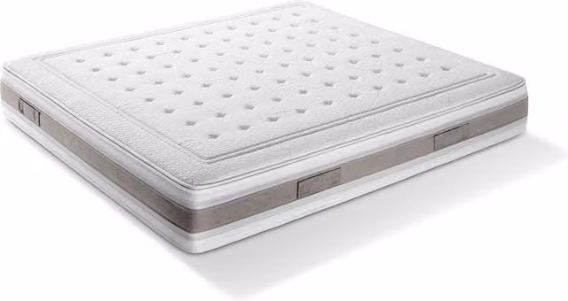 Materasso Deluxe DaunenStep con Nano-Molle, Cachemire e Rivestimento Removibile, Colore Bianco