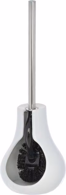 Portascopino da parete Wenko Drop con spazzola, bianco