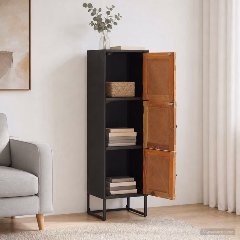 Credenza moderna vidaXL in legno e MDF marrone con ante a cerniera e ripiani interni L/P/H: 120 x 35 x 30 cm