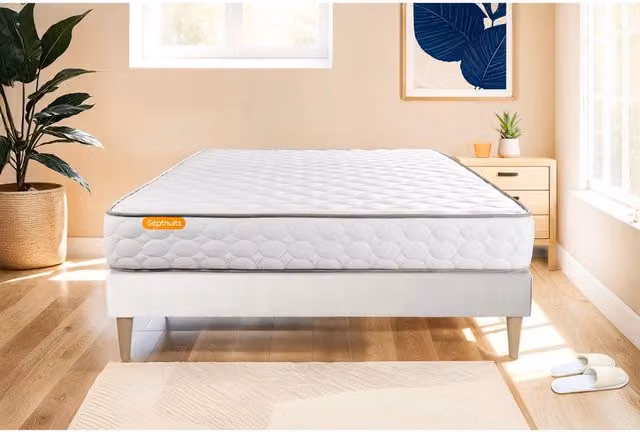 Materasso in memory foam Septnuits bianco L 90 cm x P 190 cm con schiuma viscoelastica e proprietà antibatteriche