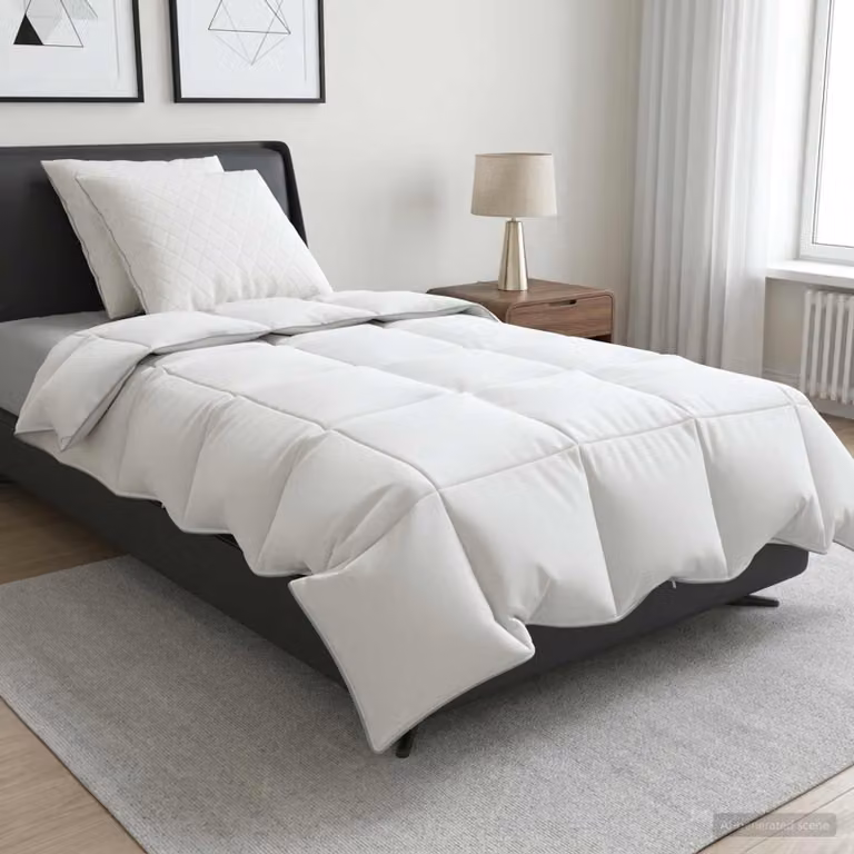 Set di 3 piumoni estivi vidaXL FULDA in piume d'oca e cotone, colore bianco, L 140 x P 220 cm