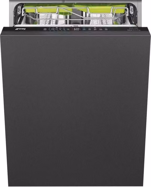 Smeg ST363CL Lavastoviglie da Incasso a Scomparsa Totale Nero, 13 coperti, Classe C, 46 dB, con tecnologia Inverter e AquaStop, H 82 cm x L 60 cm x P 55 cm