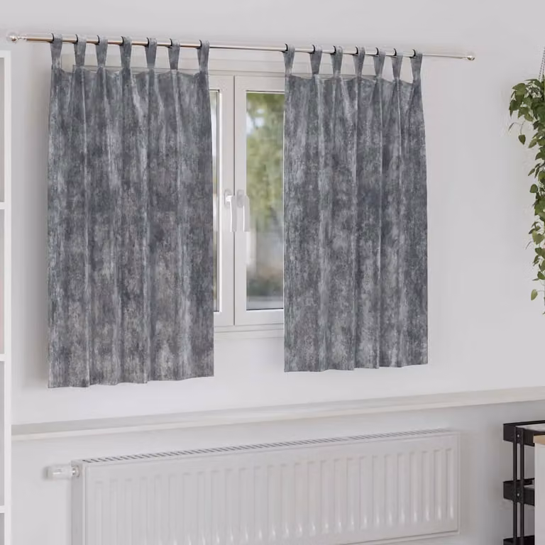 Set di 2 tende in velluto vidaXL grigie, oscuranti e termoisolanti, L 140 cm x H 140 cm