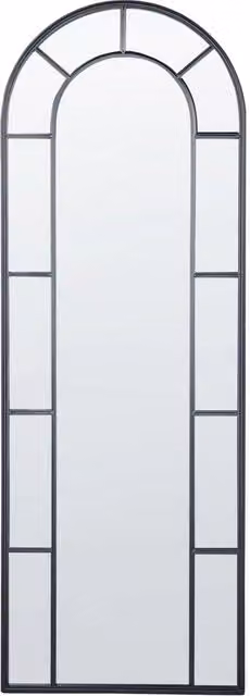 Specchio da parete rotondo BELIANI in metallo e vetro nero stile industrial L: 60 cm, H: 170 cm