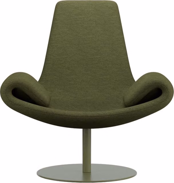 Poltrona lounge Qeeboo Wing in tessuto Pugi verde con braccioli e struttura in metallo L: 148 cm, P: 102 cm, H: 79 cm