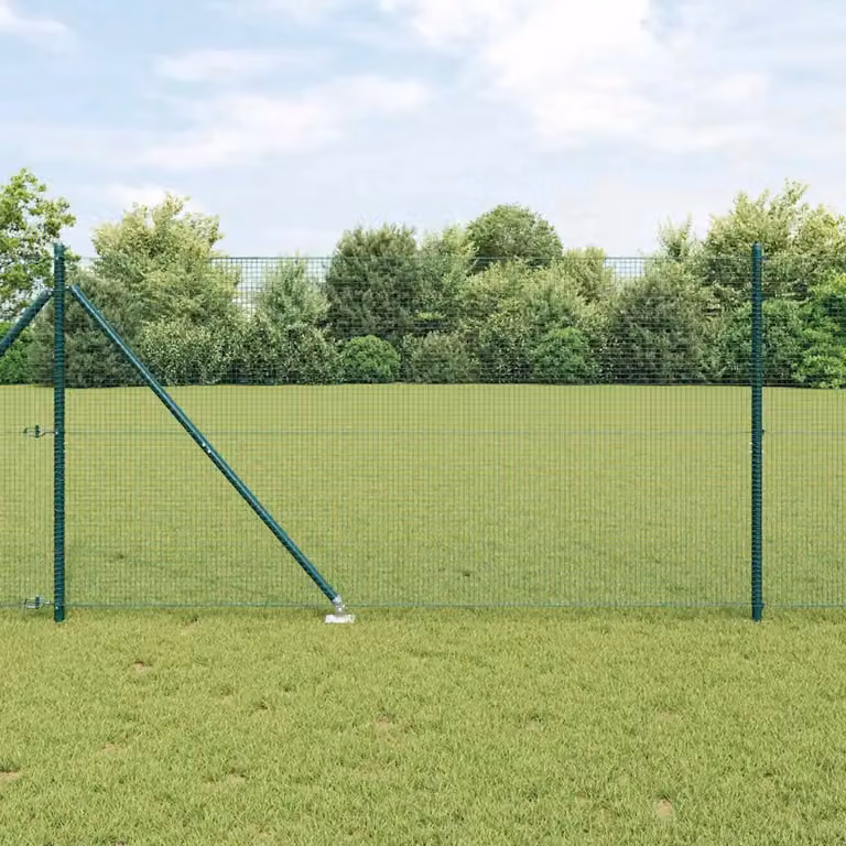 Recinzione in rete saldata con punte vidaXL in acciaio e PVC, Verde, L: 50 cm, H: 1,2 m