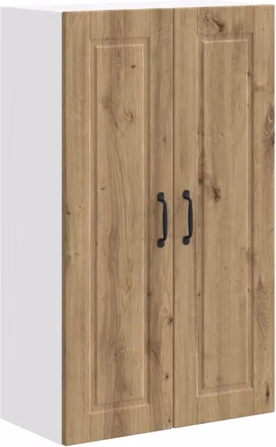 Mobile da cucina moderno a parete HELLOSHOP26 in legno di rovere color marrone con ante a battente e ripiani interni L/P/H: 60 x 31 x 100 cm