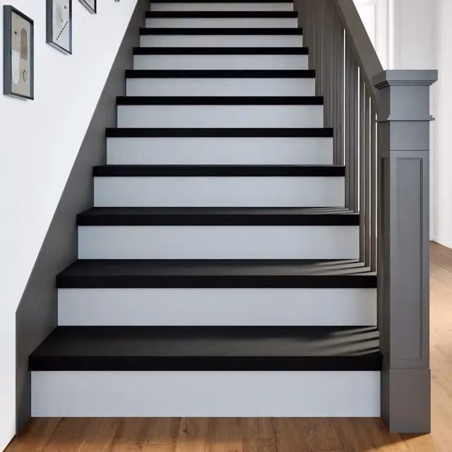 Set di 8 gradini in legno massello di rovere VIDAXL, colore marrone scuro, L 100 cm x P 30 cm x H 2 cm