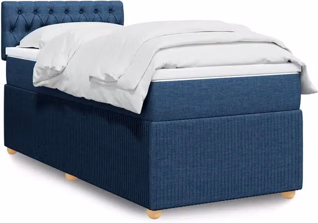 Giroletto a molle con materasso blu e bianco vidaXL L/P/H: 200 x 80 x 100,5 cm