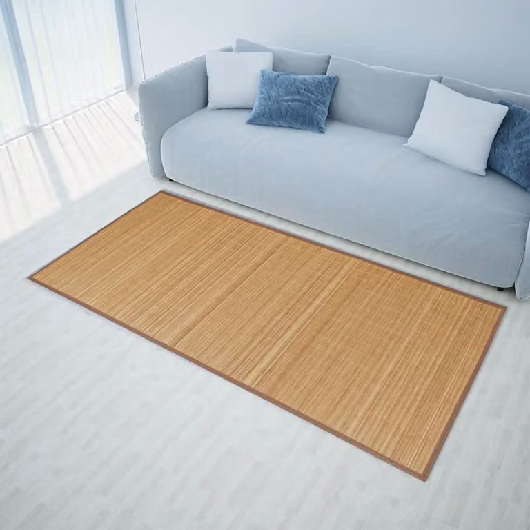vidaXL Tappeto Rettangolare in Bambù Marrone L: 80 cm, P: 200 cm