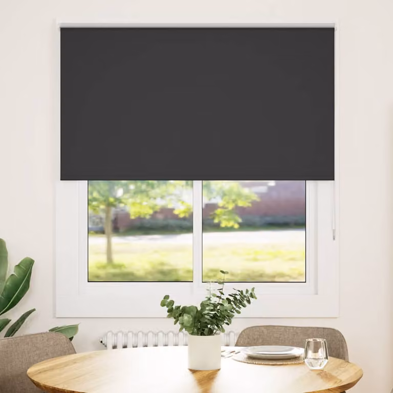 Tenda a Rullo Oscurante vidaXL in Poliestere, Colore Nero o Antracite, L 130 x H 130 cm