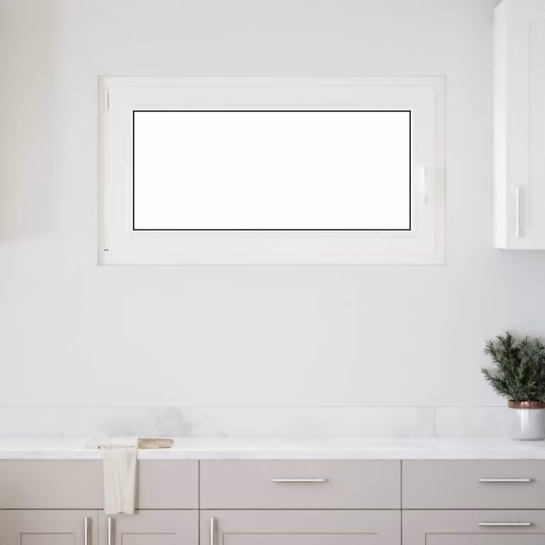 Finestra per seminterrato a battente vidaXL in plastica bianca con vetro trasparente L 110 cm x H 70 cm x P 6 cm