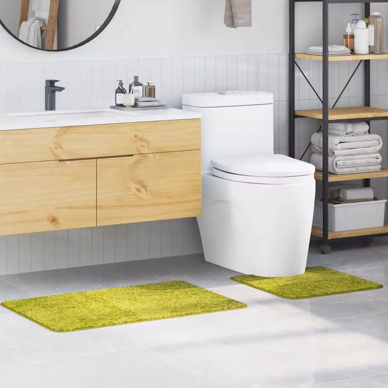 Set di 2 tappetini antiscivolo per il bagno vidaXL, colore verde, L/P: 50 x 50 cm