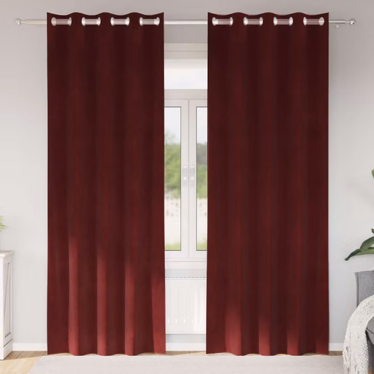 Set di 2 tende oscuranti vidaXL in velluto rosso, L: 140 cm, H: 260 cm