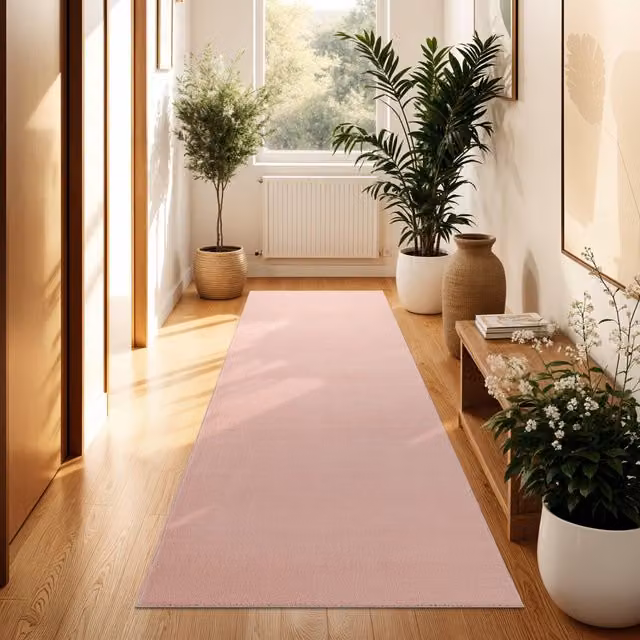 Tappeto Calissa rosa moderno in poliestere L: 80 cm, P: 300 cm