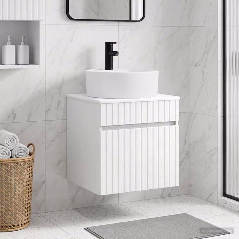 Mobile lavabo da parete vidaXL Bianco, L 49 cm, P 44,5 cm, H 65 cm