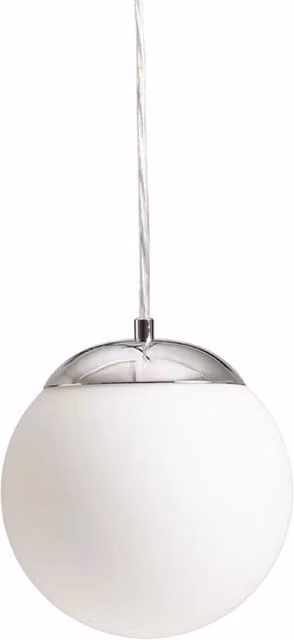 Lampadario a sospensione BOLLY 17 in vetro bianco e cromo con tecnologia LED E27 15W IP44 per bagno