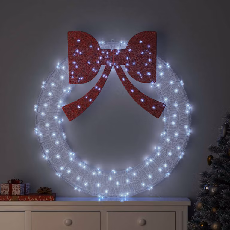 Lampada a sospensione LED Corona vidaXL, luce bianco freddo, colore bianco, diametro: 120 cm