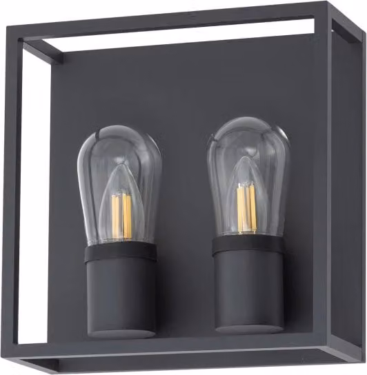 Applique da esterno Nowodvorski Lighting Margot II nera con vetro trasparente, IP54, per giardino e terrazza