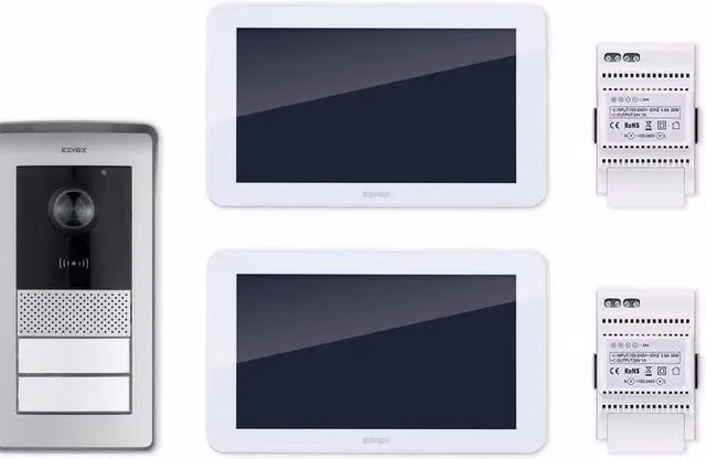 Videocitofono con filo Vimar K42936 bianco con display TFT LCD da 7 pollici touchscreen e 6 suonerie