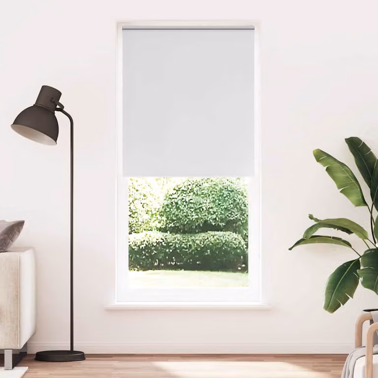 Tenda a rullo oscurante e termoisolante vidaXL in poliestere, colore bianco e argento, L: 120 cm, H: 230 cm