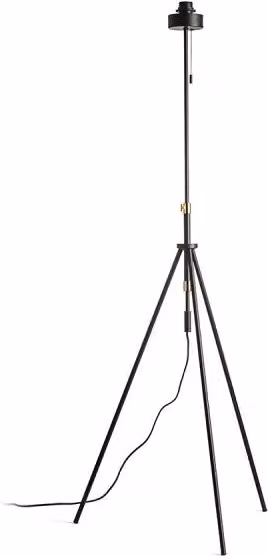 Lampada da terra a treppiede LUTON in metallo nero e ottone con attacco E27 40W