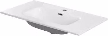 Lavabo da incasso rettangolare INBAGNO in ceramica bianco lucido L/P/H: 91 x 46,5 x 17 cm