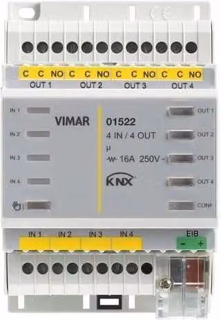 Vimar 01522 Dispositivo KNX con 4 ingressi e 4 uscite