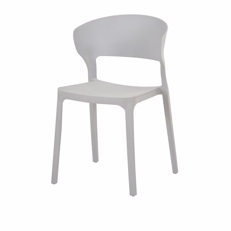 Sedia da interno moderna in plastica grigia o bianca per cucina e sala da pranzo L 41,5 cm x P 40 cm x H 79 cm
