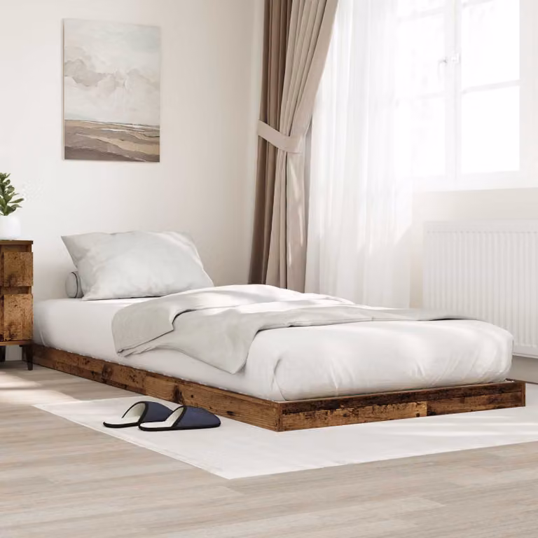Struttura letto a terra vidaXL in legno vecchio marrone L: 190 cm, P: 75 cm