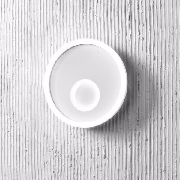 Plafoniera tonda Gea Melania in alluminio bianco con diffusore in plastica e tecnologia LED da 50W 4000K, luce bianca fredda, 2260lm, IP20