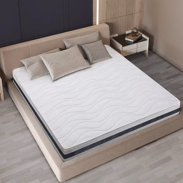 Materasso matrimoniale Essential The White Stone in Waterfoam ipoallergenico con gel e rivestimento in tessuto 3D traspirante, colore bianco, L/P/H: 140 x 200 x 25 cm